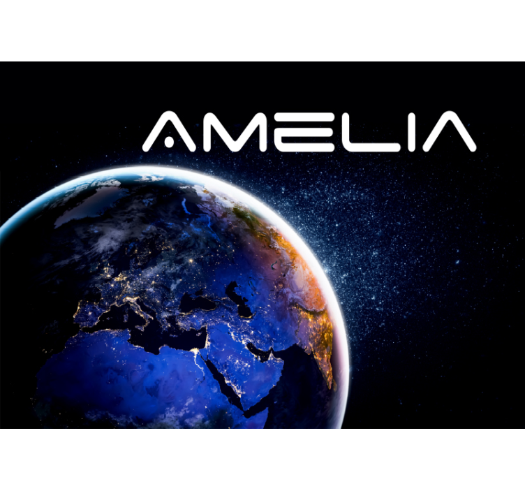 Globe and Stars space wall mural - TenStickers