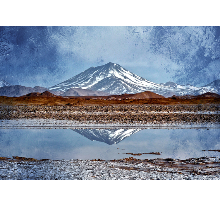 Wall mural mountain snowy mountain reflection - TenStickers