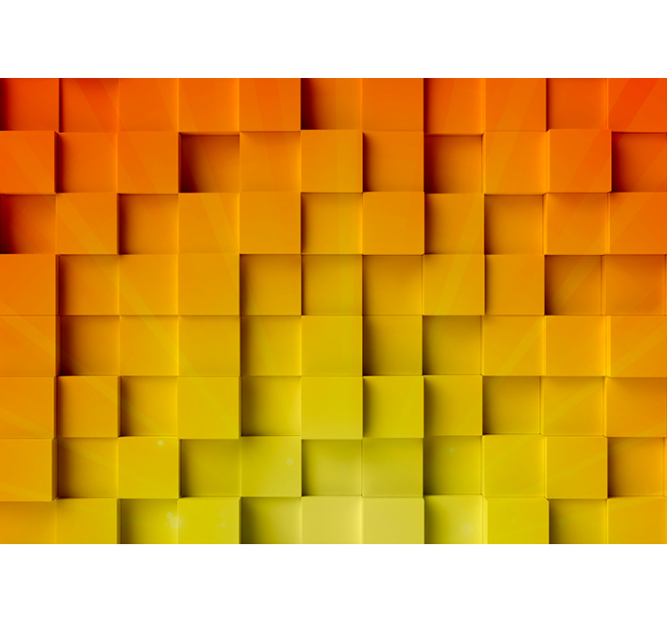 Texture wall mural geometric cube pattern - TenStickers