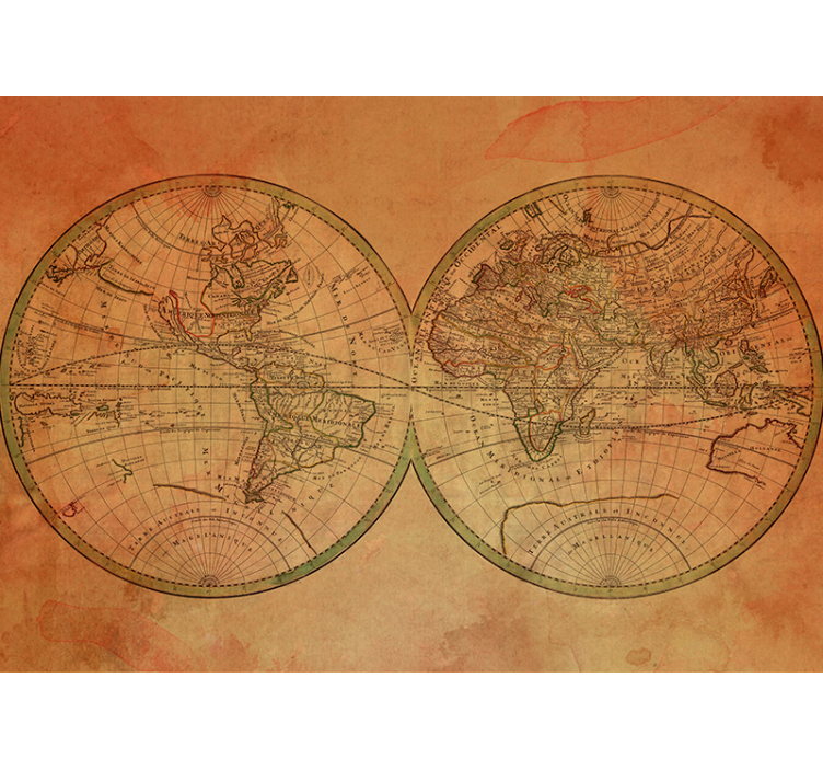World map wallpaper retro global atlas - TenStickers