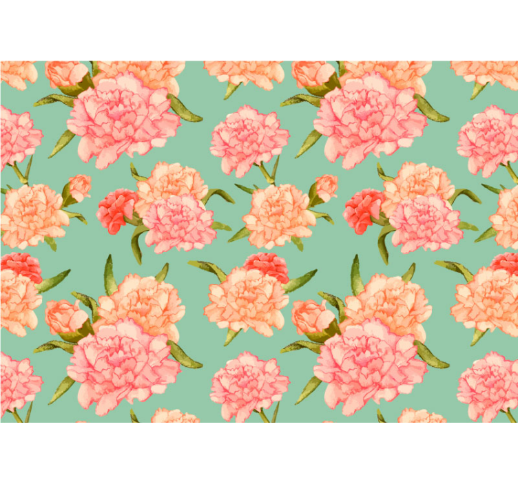 Flower wall mural peony floral design - TenStickers