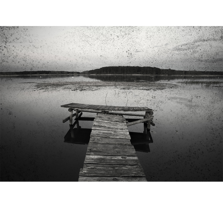 Landscape wall mural scenic dock reflections - TenStickers