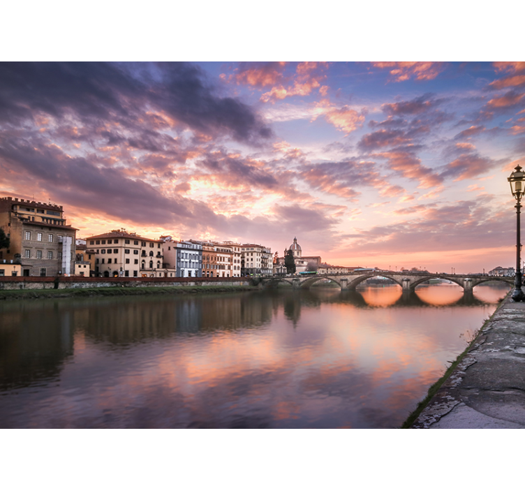 Florence riverside landscape city wall mural - TenStickers