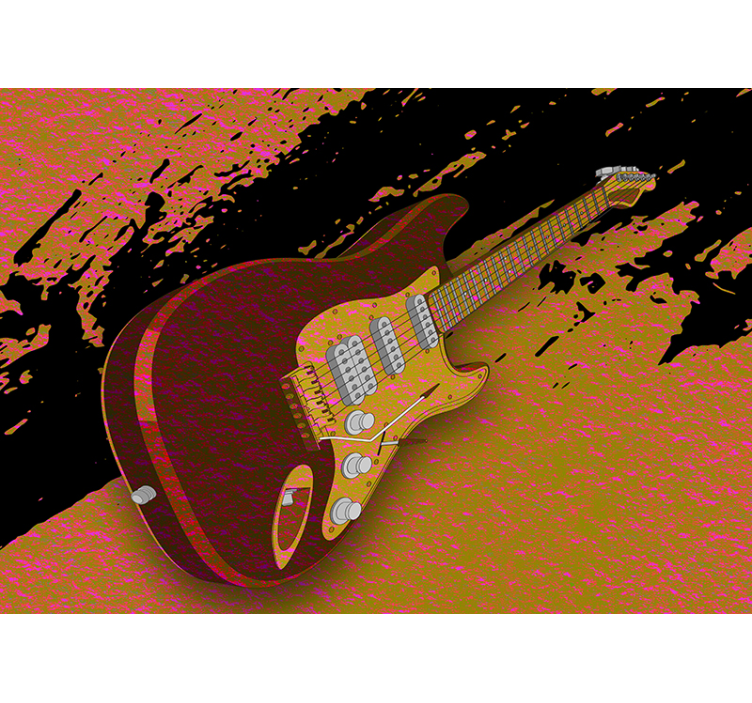 3D Guitar "Urban Style" vintage wall mural - TenStickers