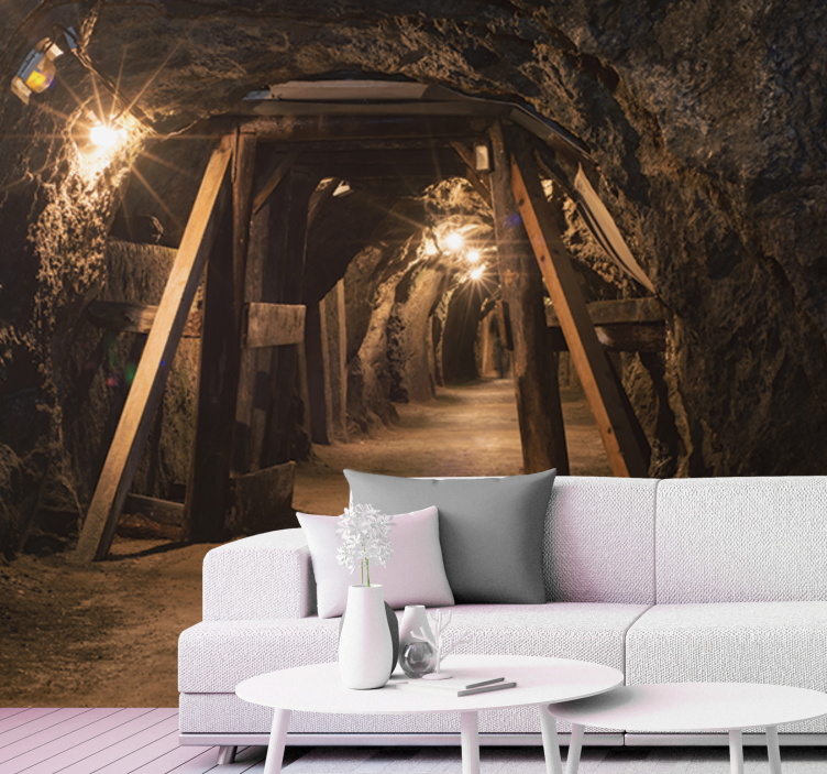 Landscape wall mural cave passageway view - TenStickers