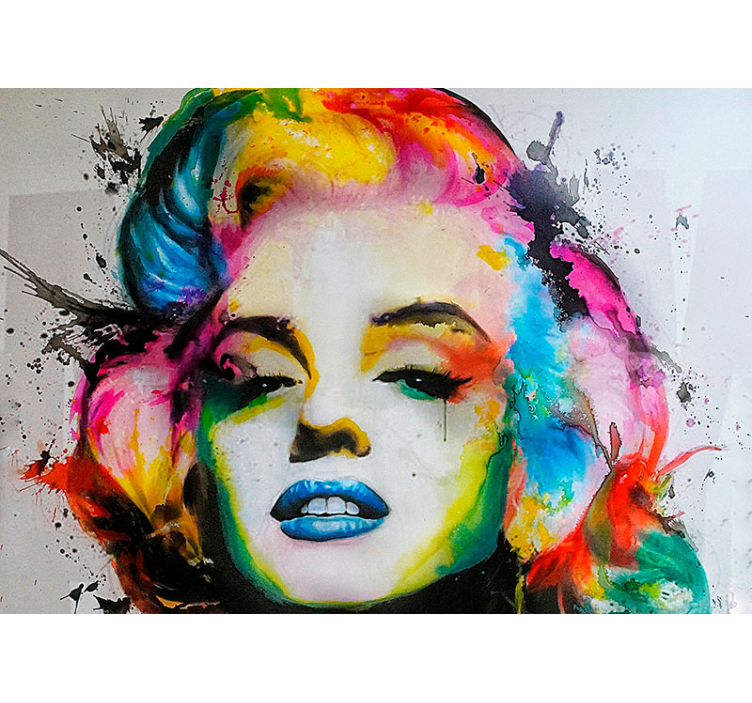 Colourful Marilyn Monroe living room wallpaper - TenStickers