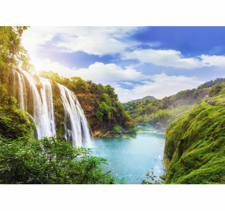 Majestic Scene wall mural waterfall - TenStickers