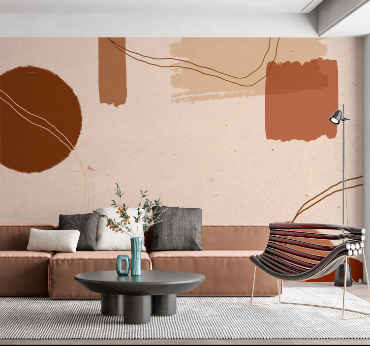 Abstract design Terracotta colour wall mural - TenStickers