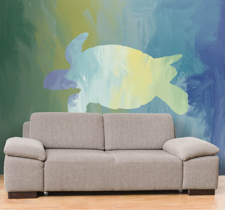 Abstract Turtle Silhouette animals wall mural - TenStickers