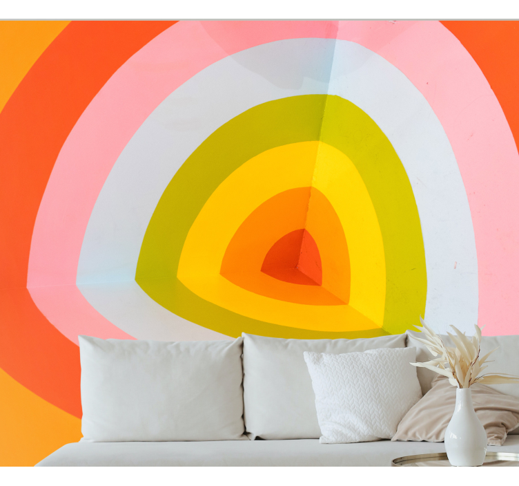 Abstract wall mural colorful layered arches - TenStickers