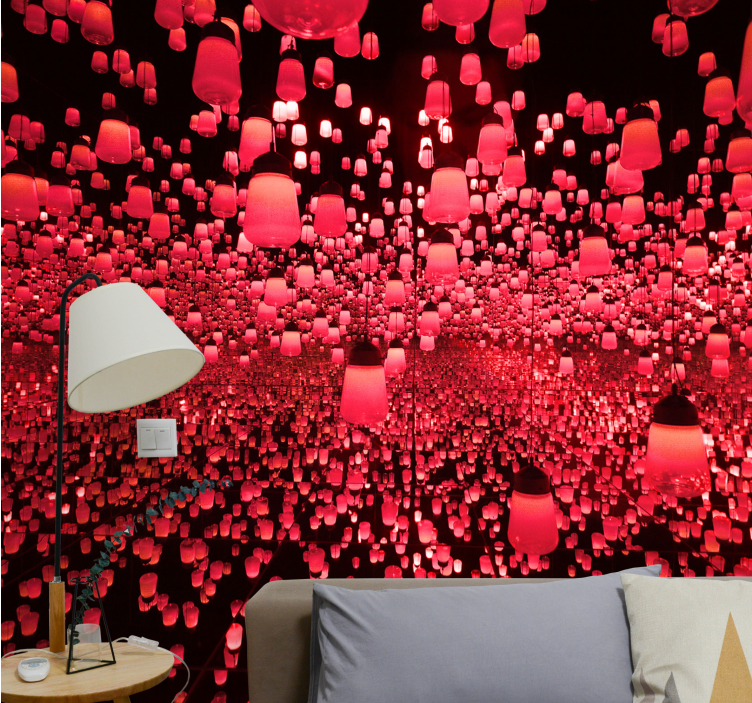 Abstract wall mural floating lanterns dreamscape - TenStickers