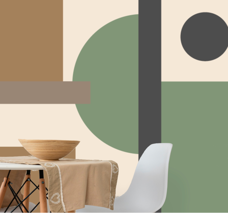 Abstract wall mural geometric shape arrangement - TenStickers