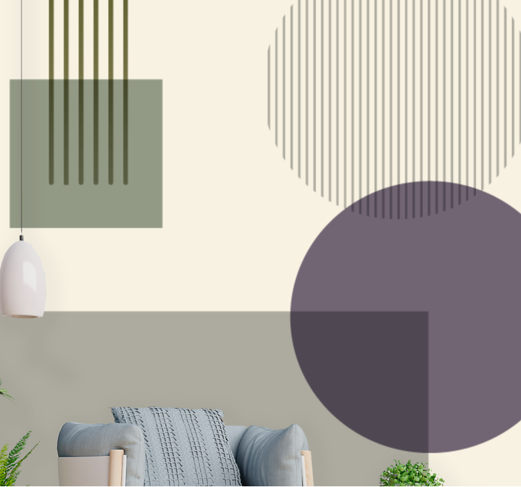 Abstract wall mural geometric shapes play - TenStickers