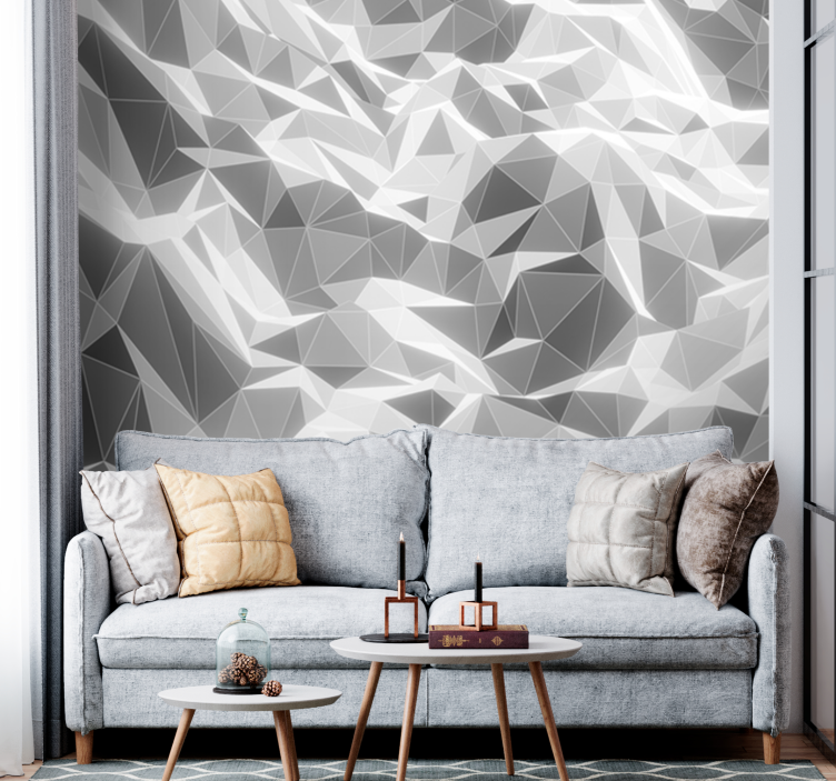 Abstract wall mural geometric stone design - TenStickers