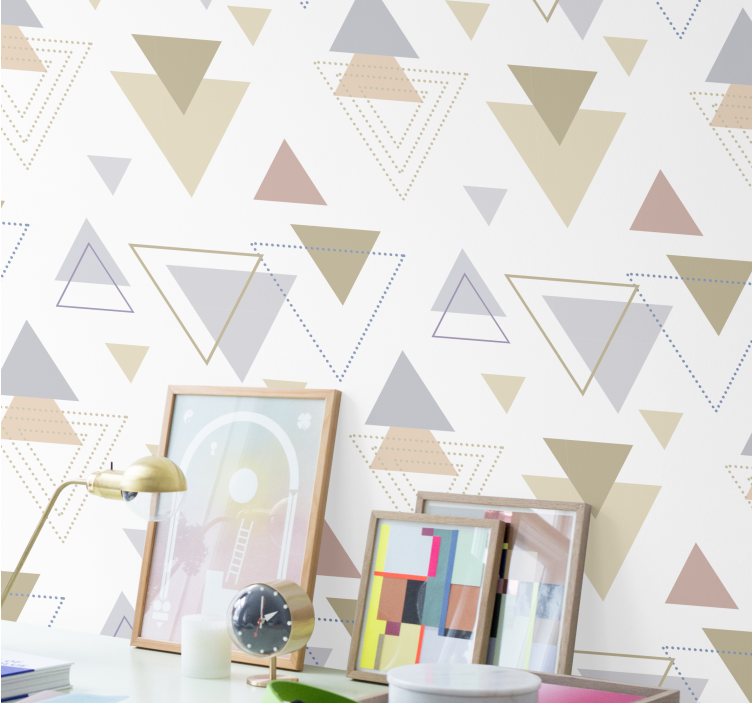 Abstract wall mural geometric triangle designs - TenStickers