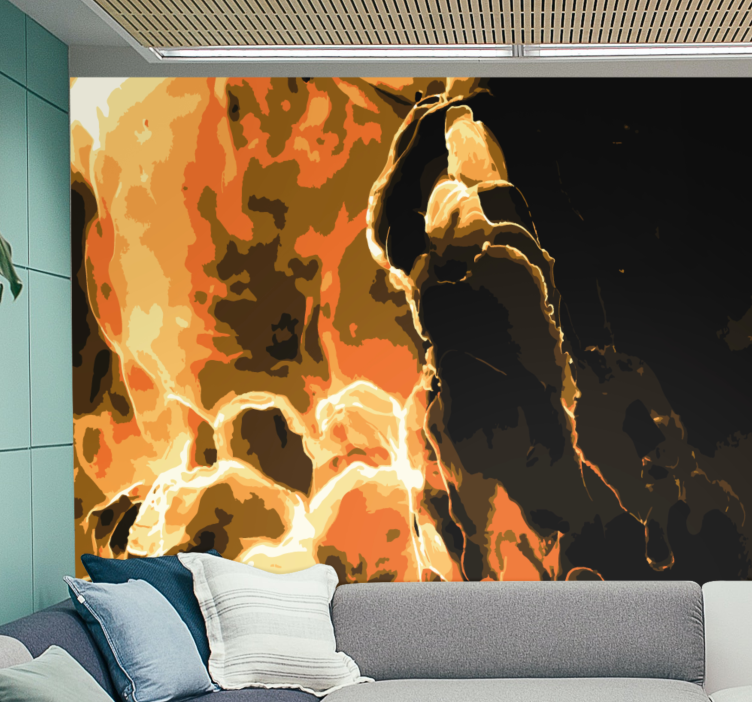 Abstract wall mural in fiery abstract design - TenStickers