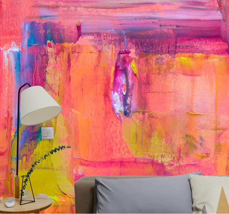 Abstract wall mural in vivid color explosion - TenStickers