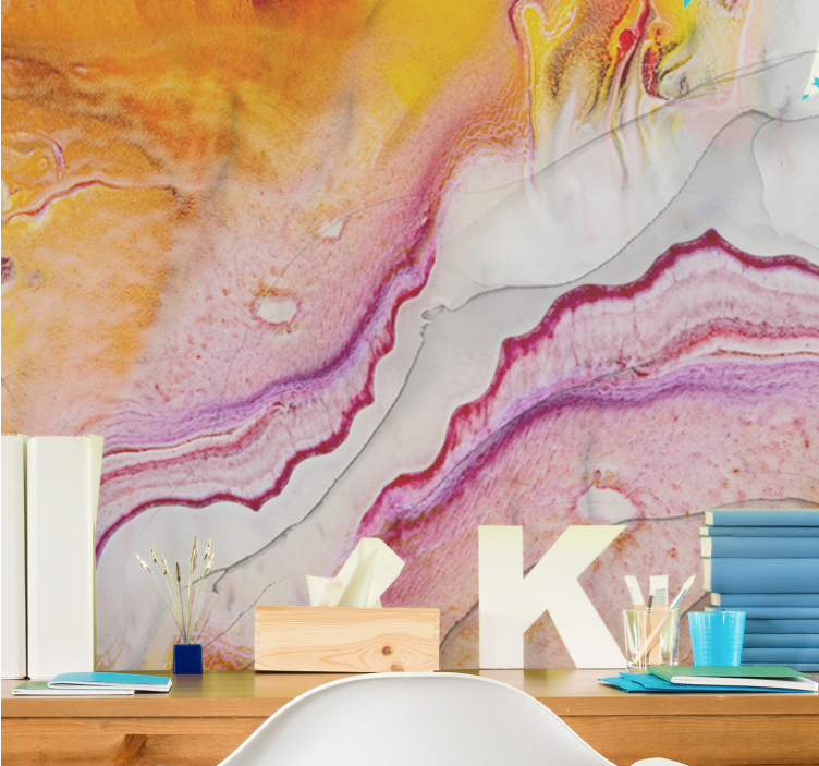 Abstract wall mural vibrant flowing designs - TenStickers