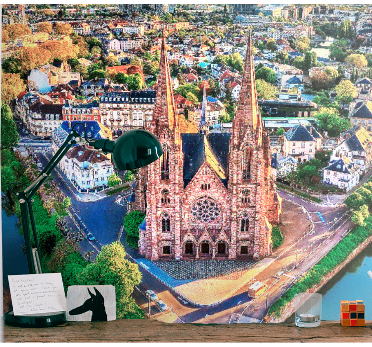 Aerial View Cathedral city wall mural - TenStickers