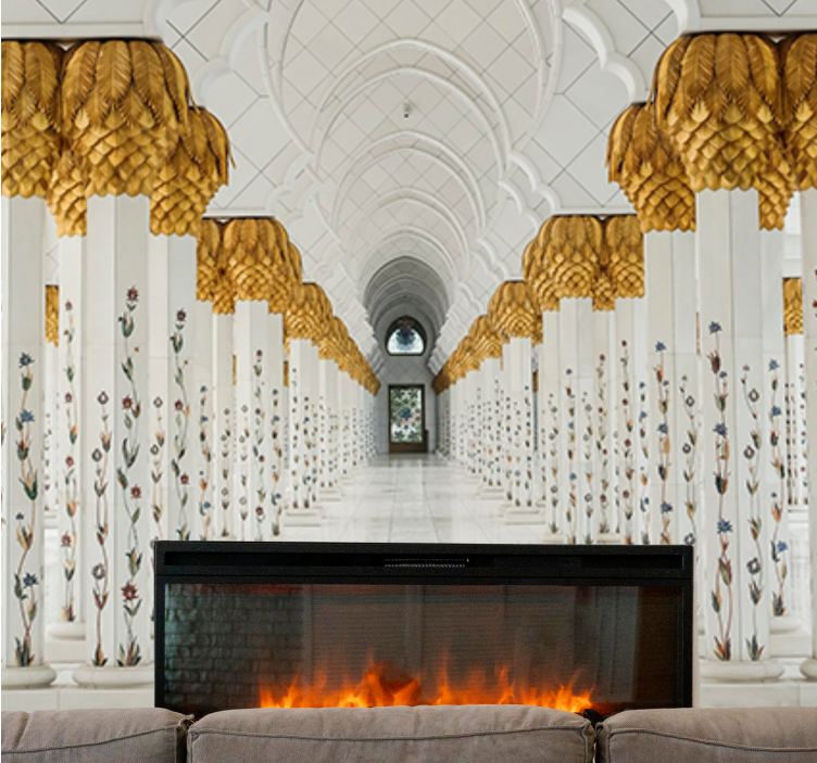 African wall mural majestic column foyer - TenStickers