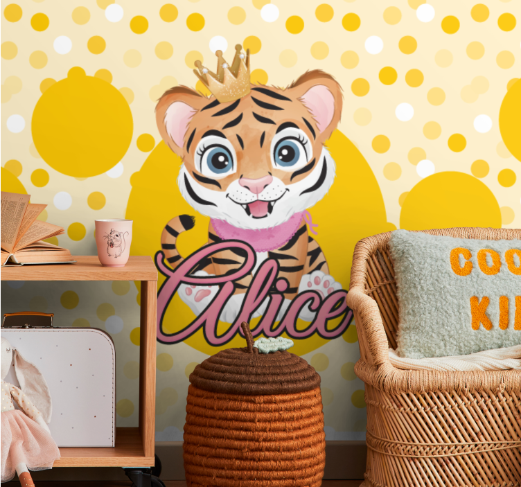 Animals wall mural cute tiger design - TenStickers