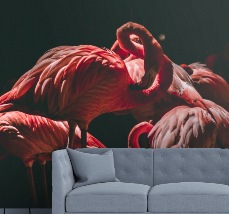 Animals wall mural flamingo serenity - TenStickers