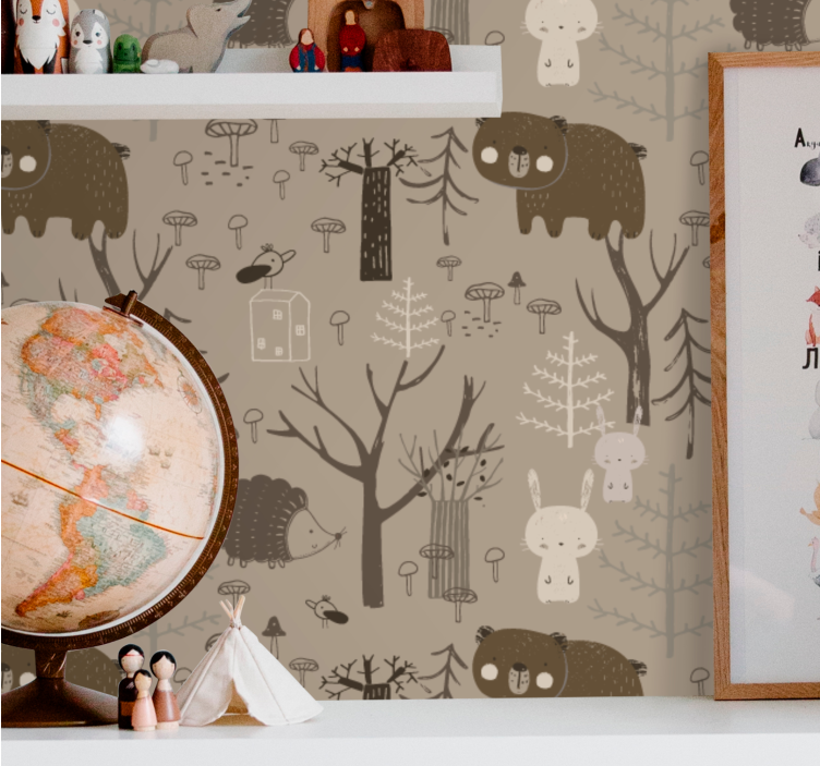 Animals wall mural forest creatures at play - TenStickers