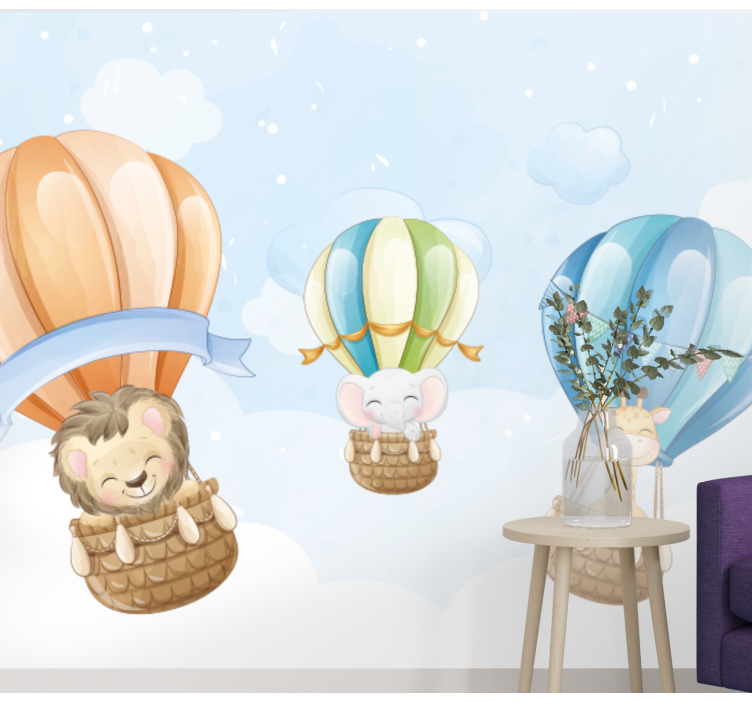Animals wall mural inflatable blimps - TenStickers