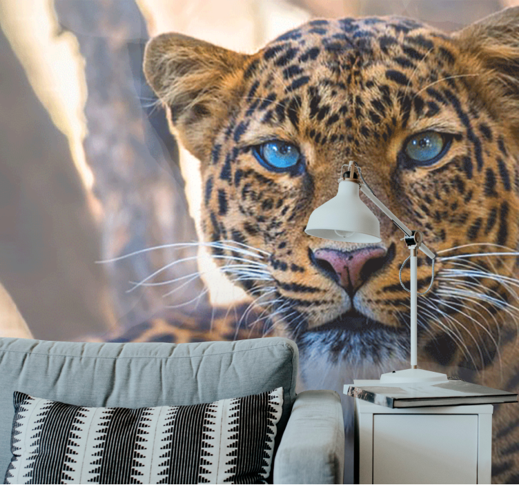 Animals wall mural leopard portrait close-up - TenStickers