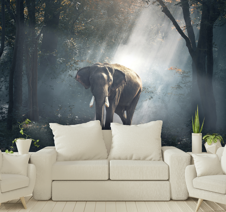 Animals wall mural majestic forest elephant - TenStickers