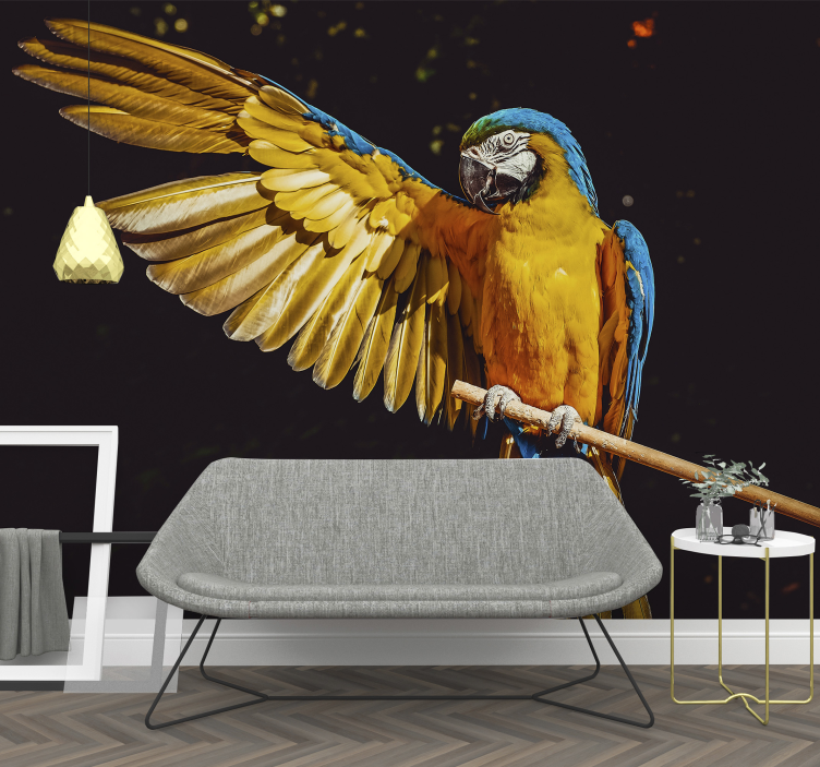 Animals wall mural majestic parrot showcase - TenStickers