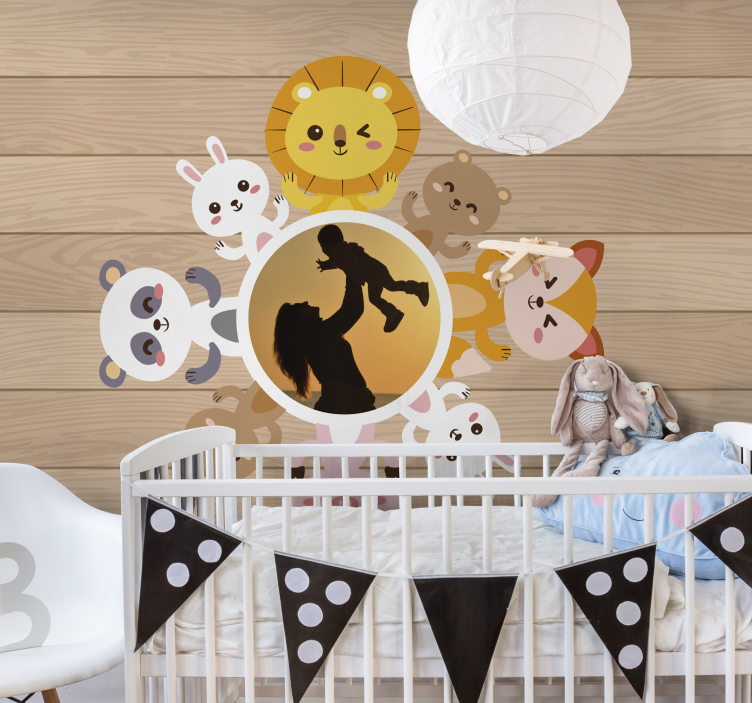 Animals wall mural playful animal companions - TenStickers