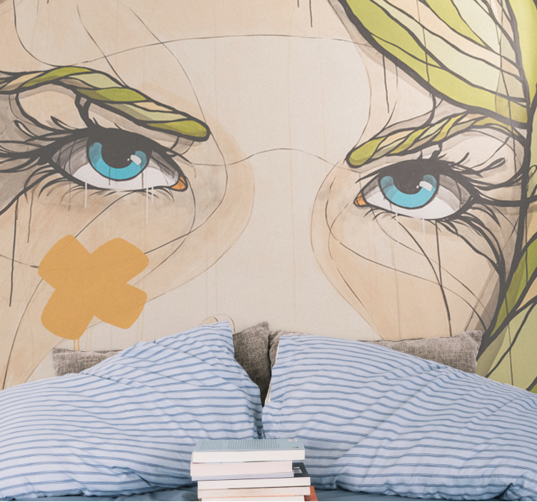 Art wall mural eyes with expressions - TenStickers