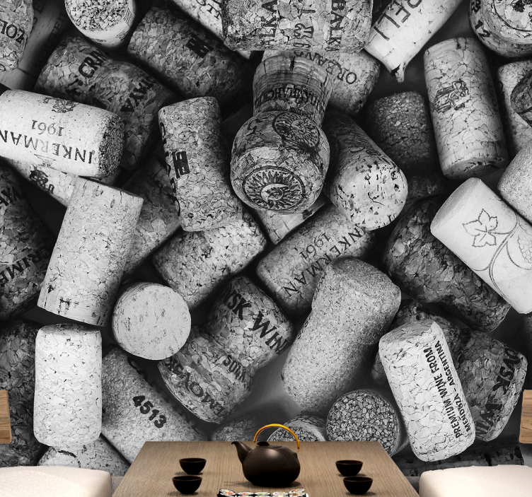 Assorted cork collection texture wall mural - TenStickers