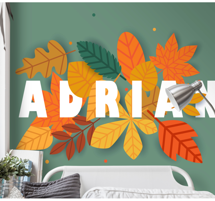 Autumn Leaf Arrangement flower wall mural - TenStickers