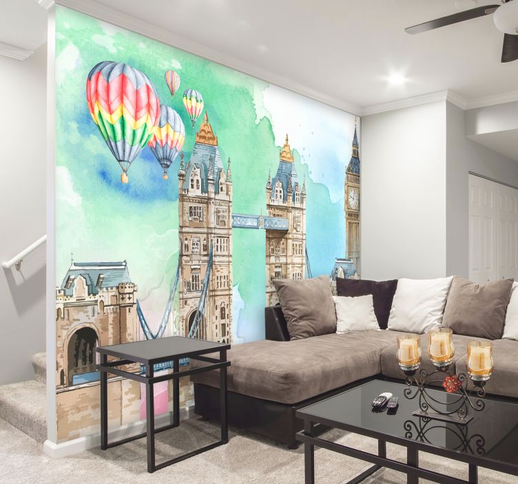 Balloon over Tower Bridge London wall Murals - TenStickers