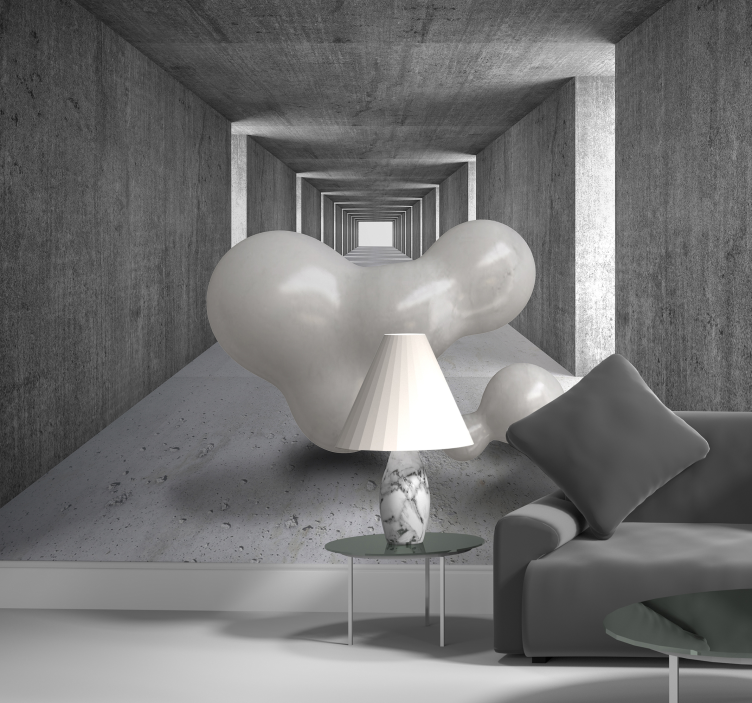 Balloons floating through tunnel 3D Wall Mural - TenStickers