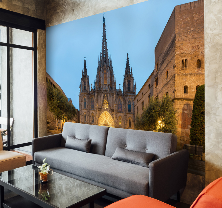 Barcelona cathedral City wall mural - TenStickers