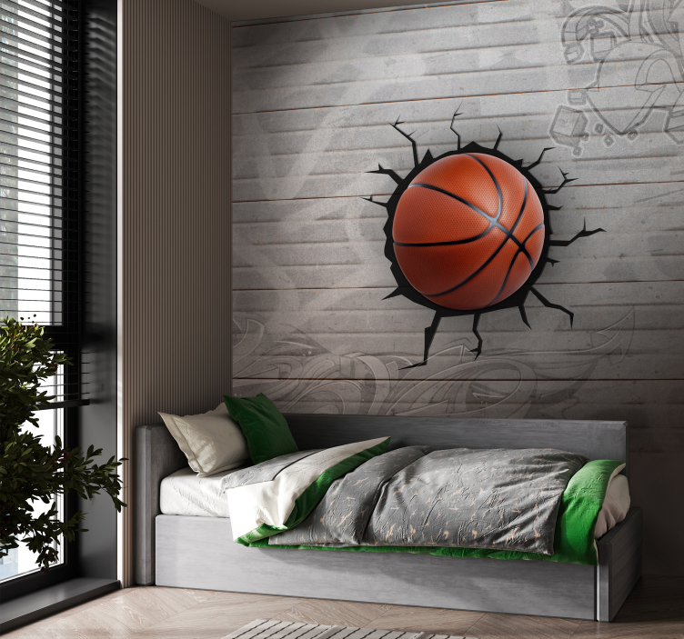 Basketball graffiti 3D wallpaper - TenStickers