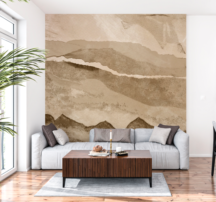 Beige strips wall mural art - TenStickers