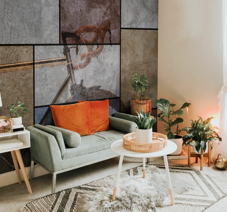 Bicycle on concrete wall stone murals - TenStickers