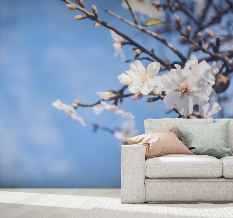 Blossoming branches flower wall mural - TenStickers