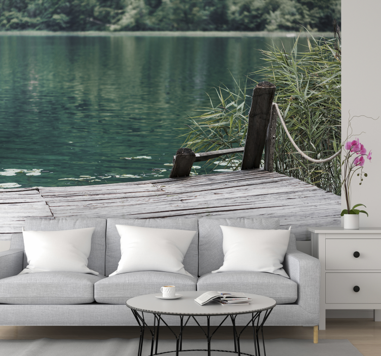 Blue water Lake wall mural - TenStickers