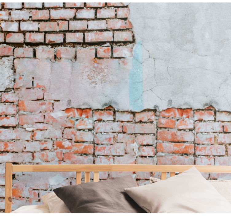 Brick mural wallpaper exposed brick look - TenStickers