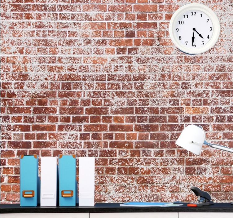 Brick mural wallpaper textured red wall - TenStickers