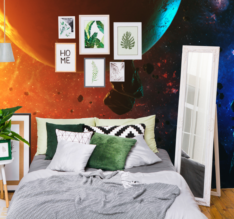 Celestial Greenery Display wall mural waterfall - TenStickers