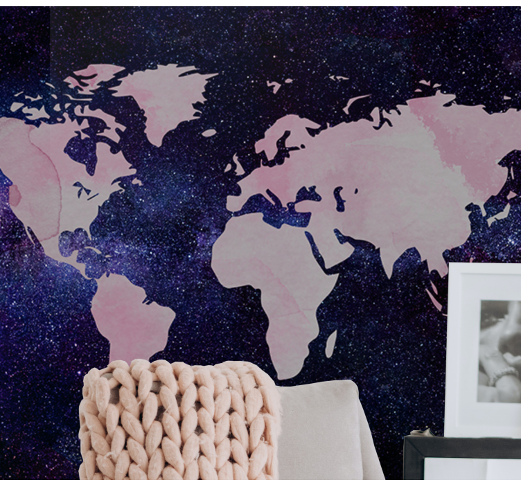 Chic World Map world map wallpaper - TenStickers