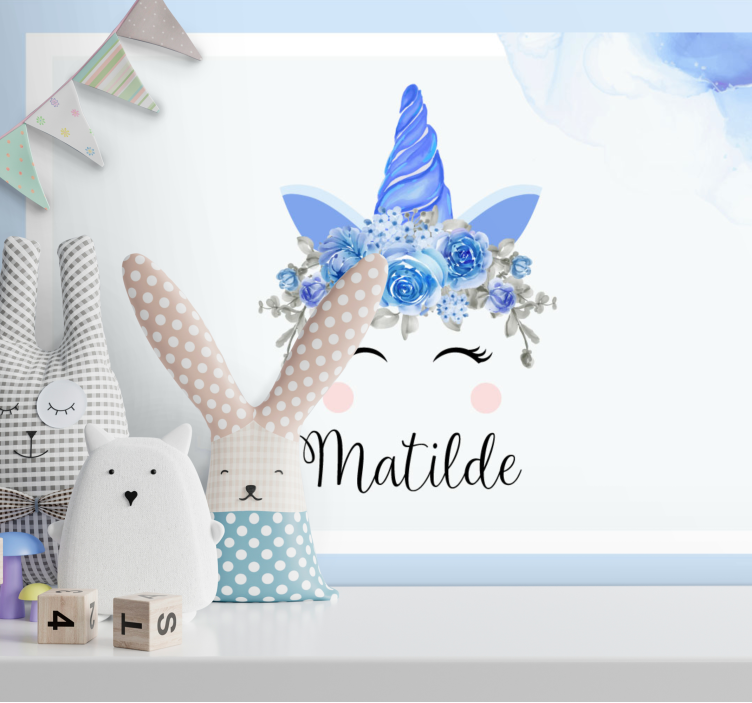 Childrens wall mural adorable unicorn illustration - TenStickers