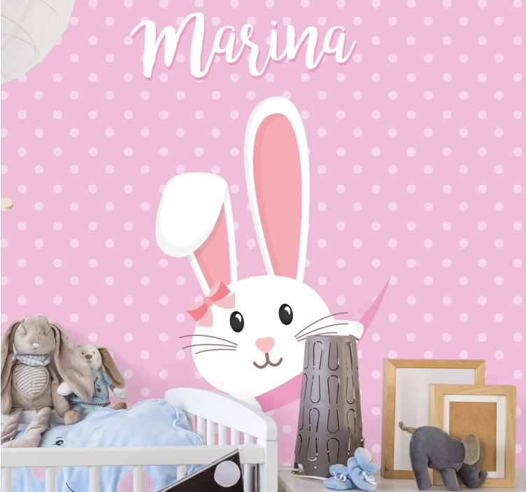 Childrens wall mural bunny with bow - TenStickers