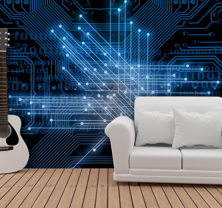 Circuitry Light Streams abstract wall mural - TenStickers